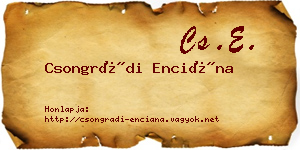 Csongrádi Enciána névjegykártya
